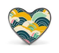 Retro Japanese Pattern Cartoon Pumpkin Head Lapel Pin - Heart Shape Brooch Pins for Men & Women Suit Accessories, 1" Lightweight Enamel Lapel Pins Buttons for Backpacks, Hats, Bags, Lanyards