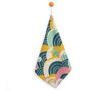 Retro Japanese Pattern Kitchen Towels Set -1PCS Super Absorbent Hand Towels, Soft Face Towel Set with Hanging Loop Lightweight Quick Dry Microfiber Dish Towels for Yoga Camping Hotel Spa Travel