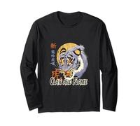 Retro Japanese Tiger - Claw and Flame Long Sleeve T-Shirt