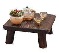 Retro Japanese Zen Coffee Table - Low Square Tea Table for Bay Window, Minimalist Design, Compact Size (40x40x18cm) - Ideal for Living Room & Small Spaces