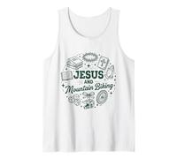 Retro Jesus and Mountain Biking Christian Tank Top