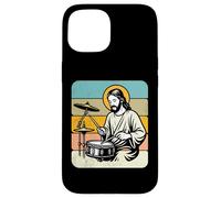 Retro Jesus Drummer Worship Rhythm Graphic Praise Music Case for iPhone 15