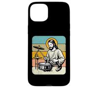 Retro Jesus Drummer Worship Rhythm Graphic Praise Music Case for iPhone 15 Plus