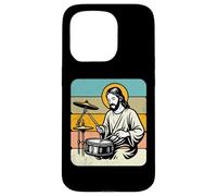 Retro Jesus Drummer Worship Rhythm Graphic Praise Music Case for iPhone 15 Pro