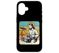 Retro Jesus Drummer Worship Rhythm Graphic Praise Music Case for iPhone 16