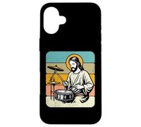 Retro Jesus Drummer Worship Rhythm Graphic Praise Music Case for iPhone 16 Plus
