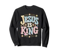 Retro Jesus Is King Christian Faith Sweatshirt