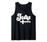Retro Jesus is King Christian - Religious Gospel Faith Cross Tank Top