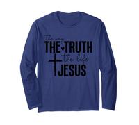 Retro Jesus The Life - Uplifting Bible Verse Christian Faith Long Sleeve T-Shirt
