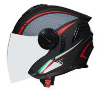 Retro jet helmet, ECE/DOT certified, adult lightweight motorcycle helmet with double visor, removable liner, 3/4 jet helmet for men and women 3,M57-58CM