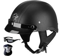 Retro Jet Helmet, Motorbike Helmet, Jet Helmet, Scooter Helmet, German Style Half Shell Helmet, Men's and Women's Vintage Half Face Chopper Helmet, Scooter Helmet ECE Approved A8,L:57-60cm