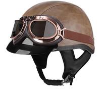 Retro Jet Helmet, Motorbike Helmet, Jet Helmet, Scooter Helmet, German Style Half Shell Helmet, Men's and Women's Vintage Half Face Chopper Helmet, Scooter Helmet ECE Approved A14,L:57-60cm