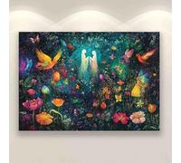 Retro Jigsaw Puzzle 500 Pieces for Adults Fairy Painting Magic Forest Letters on The Back Suitable for Beginners to Adapt to Family Education Activities Without Pressure