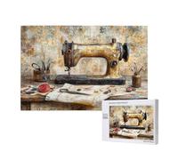 Retro Jigsaw Puzzles for Adults 1500, Sewing Machine Puzzles for Adults Wooden, Funny/Difficult/Impossible/Challenging Decompression Games, As a Birthday for Women and Men M-973