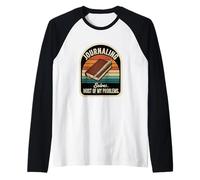 Retro Journaling Solves Most of My Problems Funny Writer Raglan Baseball Tee