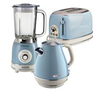 ARIETE Vintage ARPK24 2-Slice Toaster, Jug Kettle & Blender Bundle - Blue, Blue