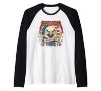 Retro July Fourth Freedom Tour 1776 Born Free Music Raglan Baseball Tee