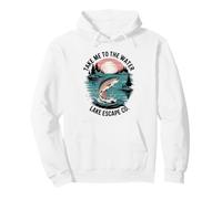 Retro Jumping Trout Lake Fishing Angler Pullover Hoodie