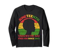 Retro Juneteenth Women Emancipation Day Free-ish Since 1865 Long Sleeve T-Shirt