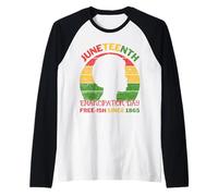 Retro Juneteenth Women Emancipation Day Free-ish Since 1865 Raglan Baseball Tee
