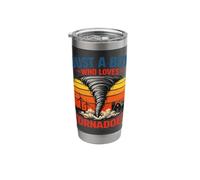 Retro Just A Boy Who Loves Tornado Stainless Steel Insulated Tumbler