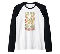 Retro Just A Girl Who Loves Chickens and Goats Animal Farmer Raglan Baseball Tee