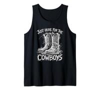 Retro Just Here for The Cowboys Boots Texas Tank Top
