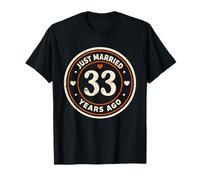 Retro Just Married 33 Years Ago 33rd Wedding Anniversary T-Shirt