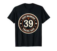 Retro Just Married 39 Years Ago 39th Wedding Anniversary T-Shirt