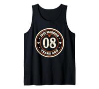Retro Just Married 8 Years Ago 8th Wedding Anniversary Tank Top