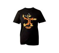 Retro Karate Dog T-Shirt - Funny Martial Arts Cartoon Tee - Vintage Style Character Shirt for Fans (Black, L)
