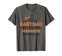 Retro Kart Go Kart Papa Dad Racing Pit Crew Driver T-Shirt