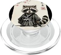 Retro Kawaii Samurai Cat Sakura Japanese Vintage Art PopSockets PopGrip for MagSafe
