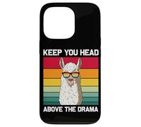 Retro Keep Your Head Above The Drama Vintage Alpaca Llama Case for iPhone 13 Pro