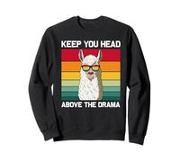 Retro Keep Your Head Above The Drama Vintage Alpaca Llama Sweatshirt