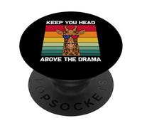 Retro Keep Your Head Above The Drama Vintage Giraffe PopSockets Adhesive PopGrip