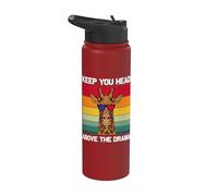Retro Keep Your Head Above The Drama Vintage Giraffe Stainless Steel Insulated Water Bottle