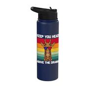 Retro Keep Your Head Above The Drama Vintage Giraffe Stainless Steel Insulated Water Bottle