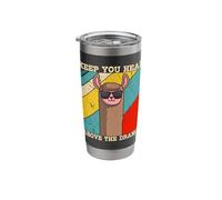 Retro Keep Your Head Above The Drama Vintage Llama Alpaca Stainless Steel Insulated Tumbler
