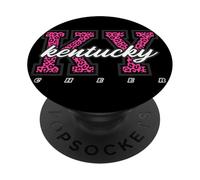 Retro Kentucky Cheer Pink Leopard Collegiate State Art PopSockets Adhesive PopGrip