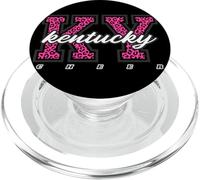 Retro Kentucky Cheer Pink Leopard Collegiate State Art PopSockets PopGrip for MagSafe