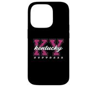 Retro Kentucky Softball Pink Leopard Collegiate State Art Case for iPhone 14 Pro