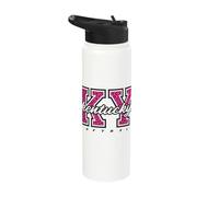 Retro Kentucky Softball Pink Leopard Collegiate State Art Stainless Steel Insulated Water Bottle