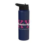 Retro Kentucky Softball Pink Leopard Collegiate State Art Stainless Steel Insulated Water Bottle