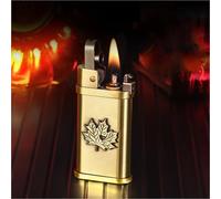 Retro Kerosene Lighter, Soft Flame with Automatic Ejection, Recyclable Butane Gas for Candles, Cigars, Campfires, for Men and Dads
