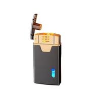 Retro kerosene lighter, transparent air chamber LED blue light, multiple ignition methods, petrol-electric hybrid soft flame lighter metal portable lighter, refillable, suitable for candles, travel gi