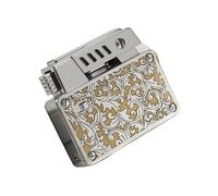 Retro Kerosene Lighter with One-Button Ejection, Double-Sided Metal Embossed Body, Ideal for Business Gifts and Camping