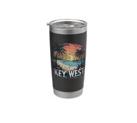 Retro Key West Landscape Vintage Souvenir Stainless Steel Insulated Tumbler