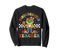 Retro Kindergarten Teacher Frog Back To School Sweatshirt