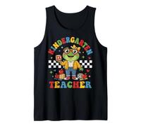 Retro Kindergarten Teacher Frog Back to School Tank Top